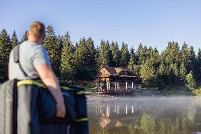 A Masáže Tatry mobile massage therapist on the way to a client's chalet in beautiful Slovak nature.